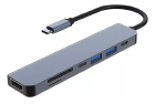 ADAPTADOR HUB USB-C 7 PORTAS 1X HDMI/ 1X USB-C/ 1X PD 87W/ 1X SD/ 1X TF/ 1X USB 3.0/ 1X USB 2.0 LOTUS LT-701