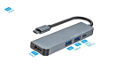 ADAPTADOR HUB USB-C 4 PORTAS 1X HDMI/ 1X PD 87W/ 1X USB 3.0/ 1X USB 2.0 LOTUS LT-T402