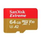 CARTAO DE MEMORIA SANDISK MICRO SD 64GB EXTREME SDSQXA2-O64G-GN6AA
